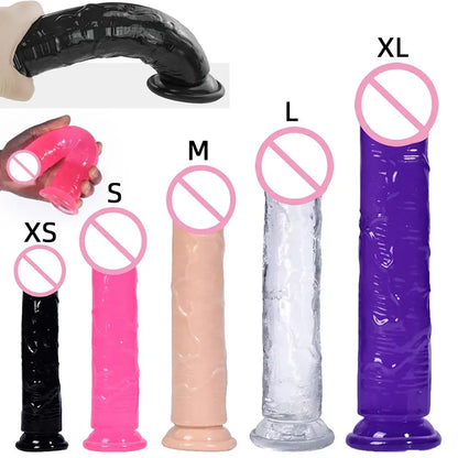 Soft Jelly Egg Free Dildo Penis Suction Cup Masturbator Orgasm SM Vaginal G-Spot Massage Butt Plug Anal Trainner Crystal Dildos