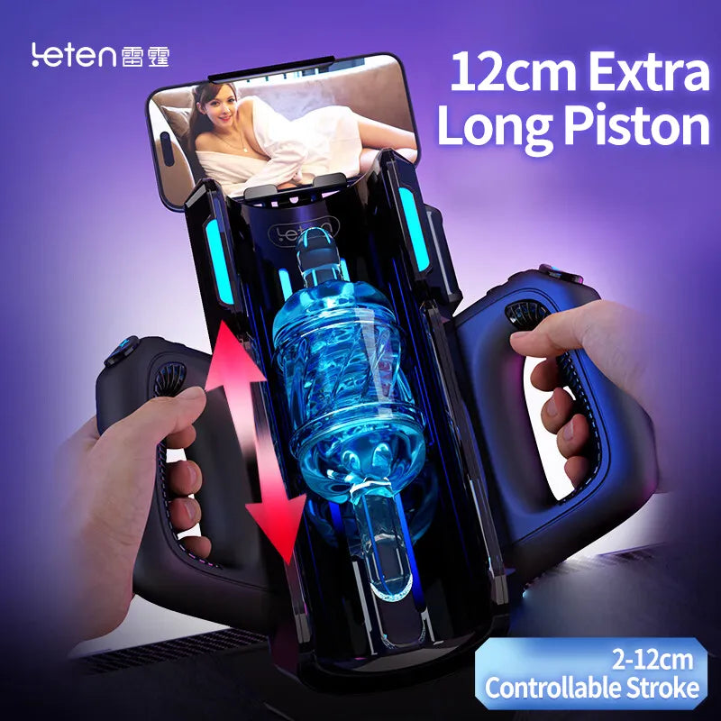 Leten THRUSTING-PRO High Telescopic Male Masturbator - Automatic Vagina Phone Holder for Men (18+)