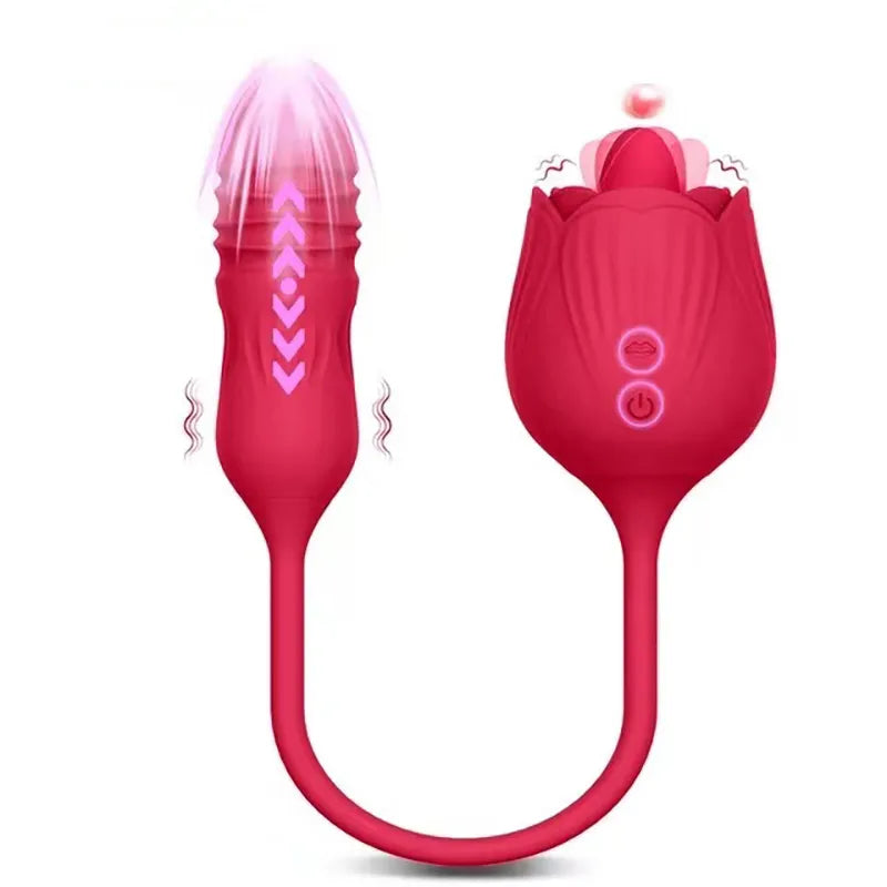 Rose Shape Vagina Sucking Vibrator Intimate Good Nipple Sucker Oral Licking Clitoris Stimulation Powerful Sex Toys for Women