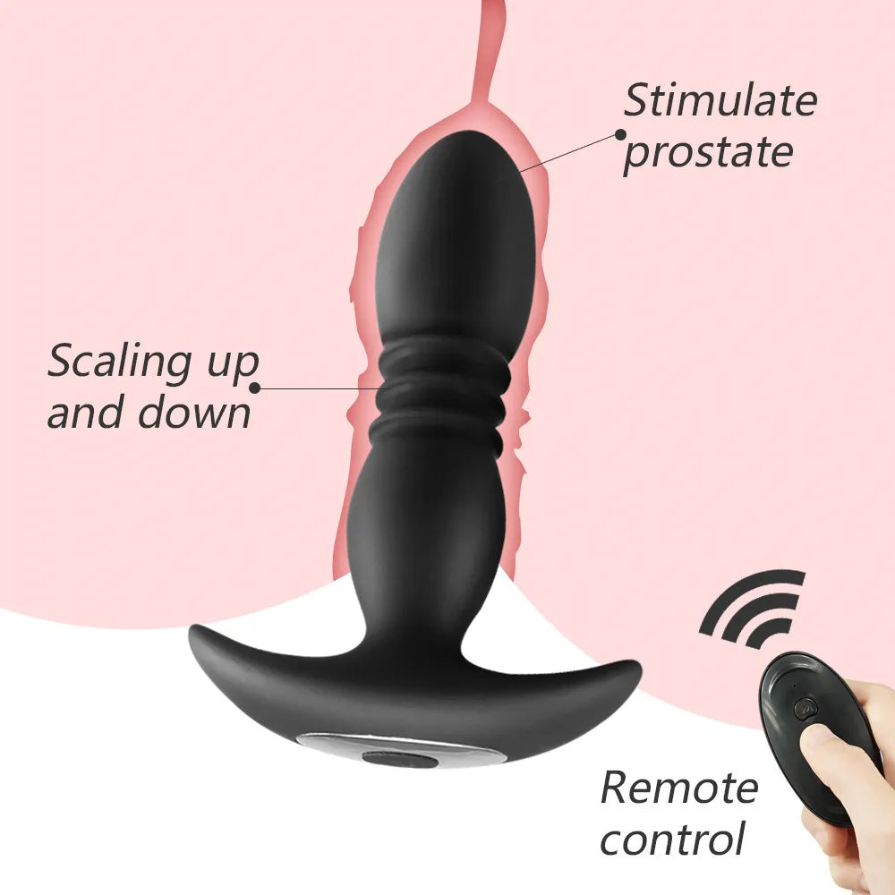 Telescopic Anal Vibrators: Wireless Prostate Stimulator for Men, Butt Plug for Women, Dildo Toys, Male Masturbator