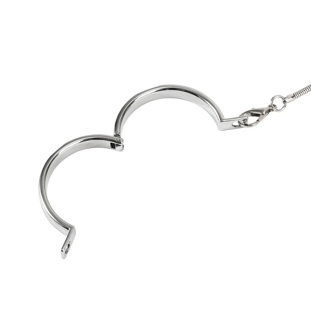 Metal Ball Scrotum Stretcher: Cock Ring with Chain for BDSM Restraint and Delayed Ejaculation