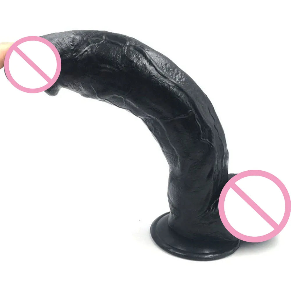 11-Inch Realistic Silicone Dildo - Suction Cup, G-Spot Stimulation, for Women