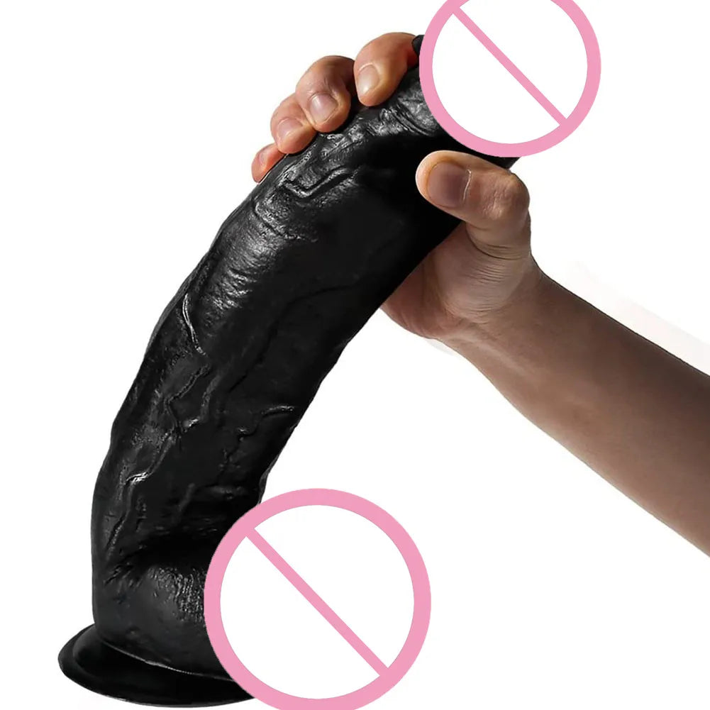 11-Inch Realistic Silicone Dildo - Suction Cup, G-Spot Stimulation, for Women