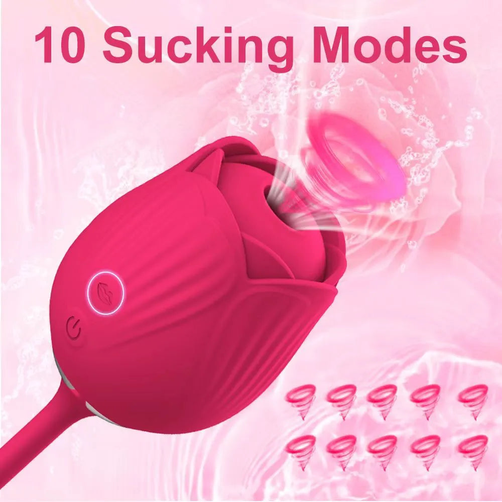 Rose Shape Vagina Sucking Vibrator Intimate Good Nipple Sucker Oral Licking Clitoris Stimulation Powerful Sex Toys for Women