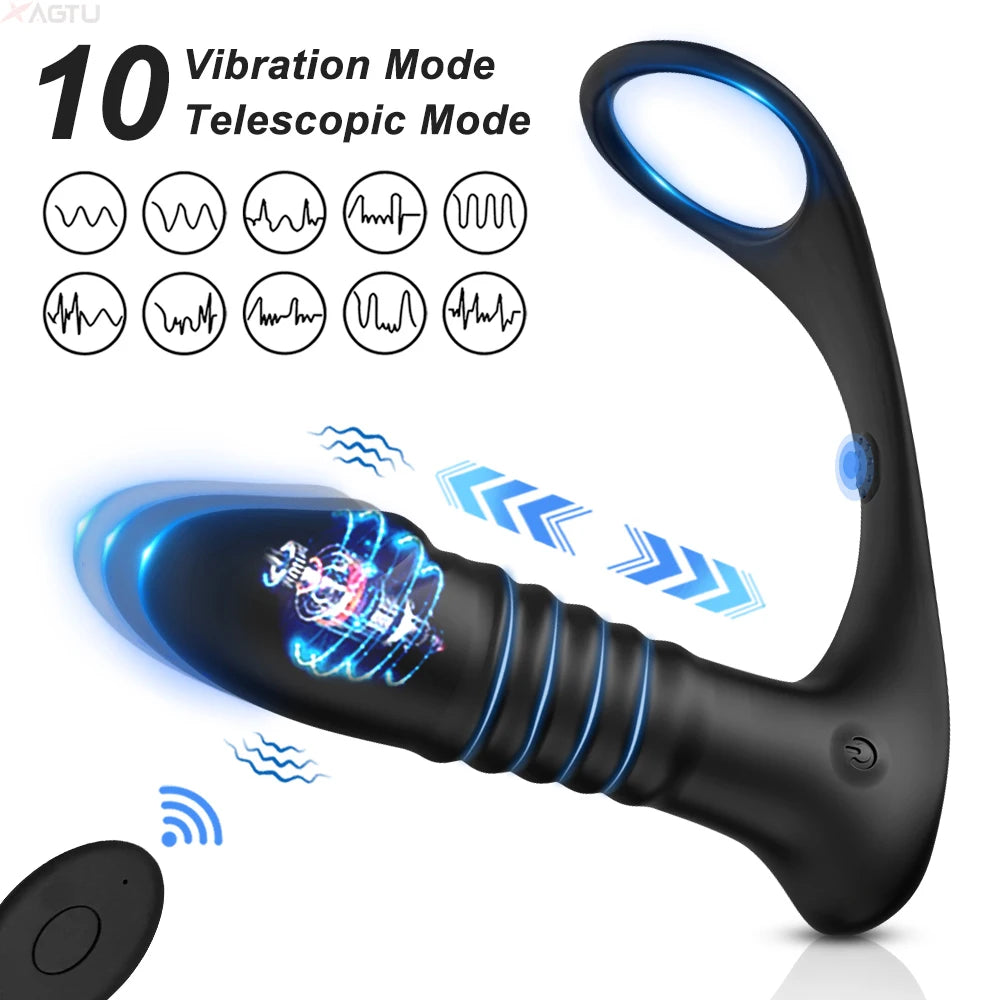 Remote-Controlled Telescopic Prostate Massager: Ultimate Pleasure for Men