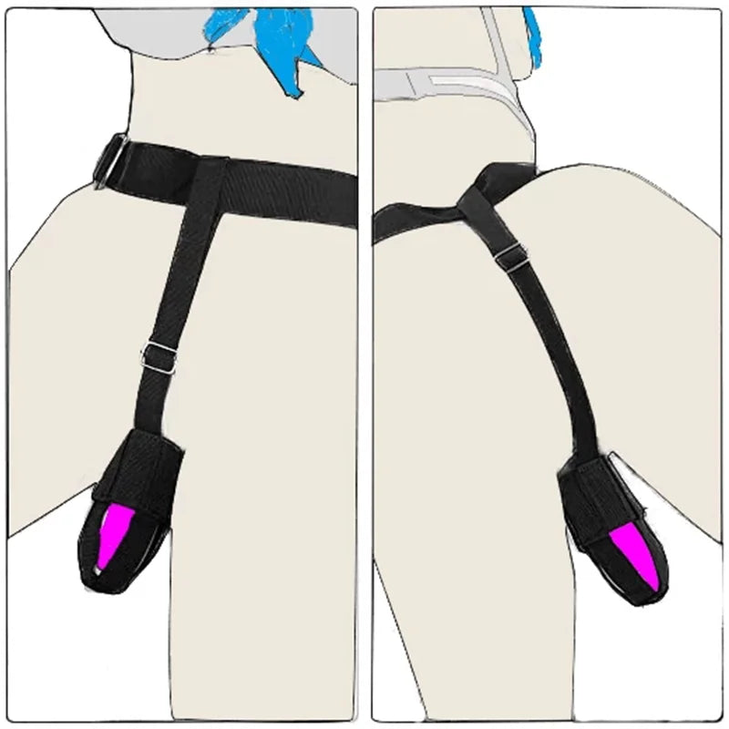 Adjustable Waist Vibrator Harness: Wearable Design for Dildo Massage, BDSM Constraint