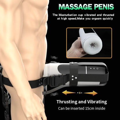 Waterproof Wearable Automatic Telescopic Pocket Pussy &amp; Blowjob Machine