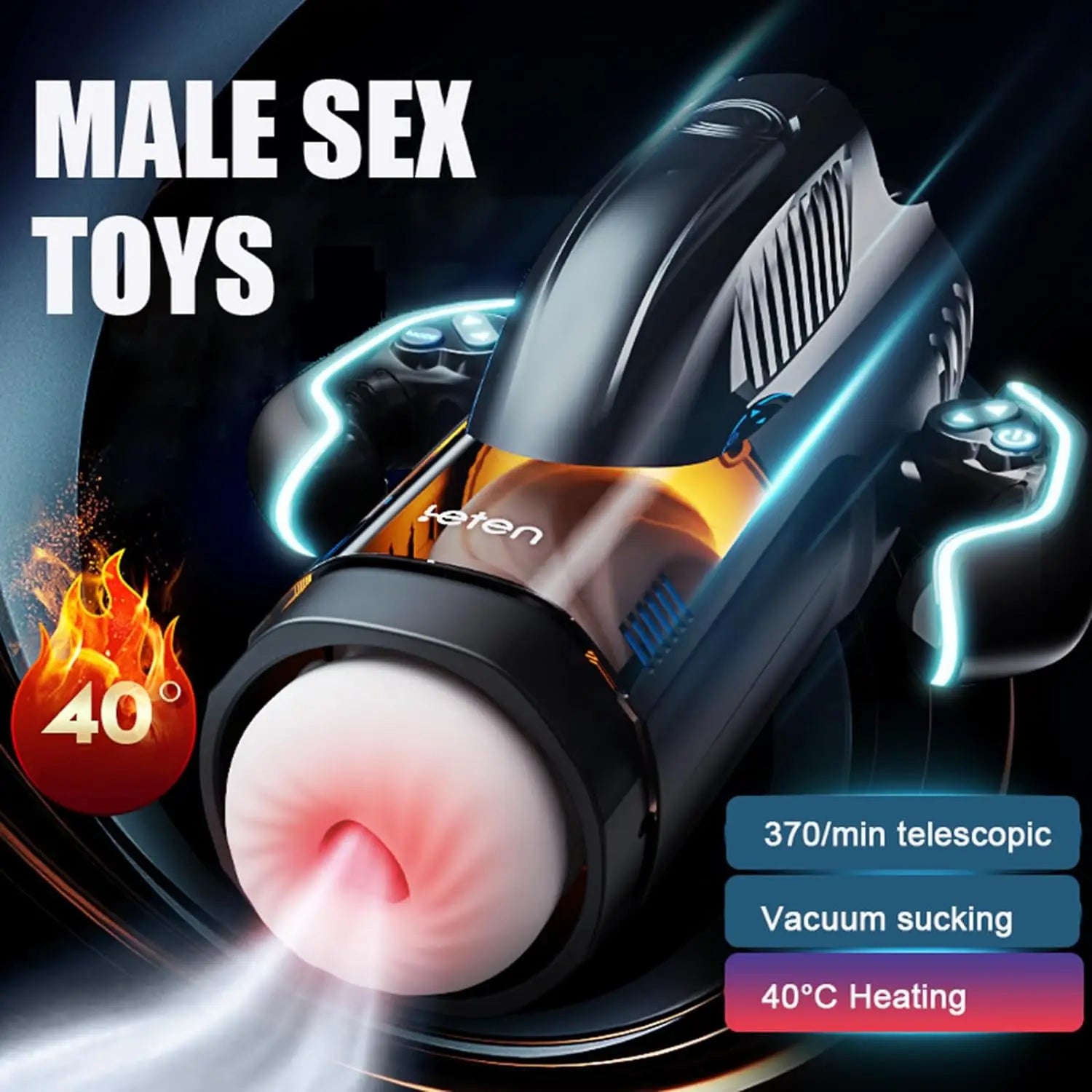 Leten THRUSTING-PRO High-Speed Male Masturbator - Automatic Sucking, Heating, Vagina Pleasure