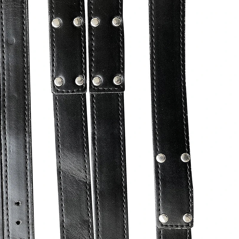 Adjustable Leather Fetish Restraint Set: BDSM Bondage Straps for Adult Couples