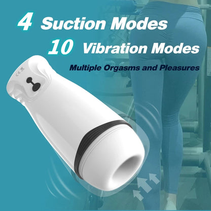 Auto Masturbator Cup - Suction Blowjob &amp; Vagina Vibrator for Men