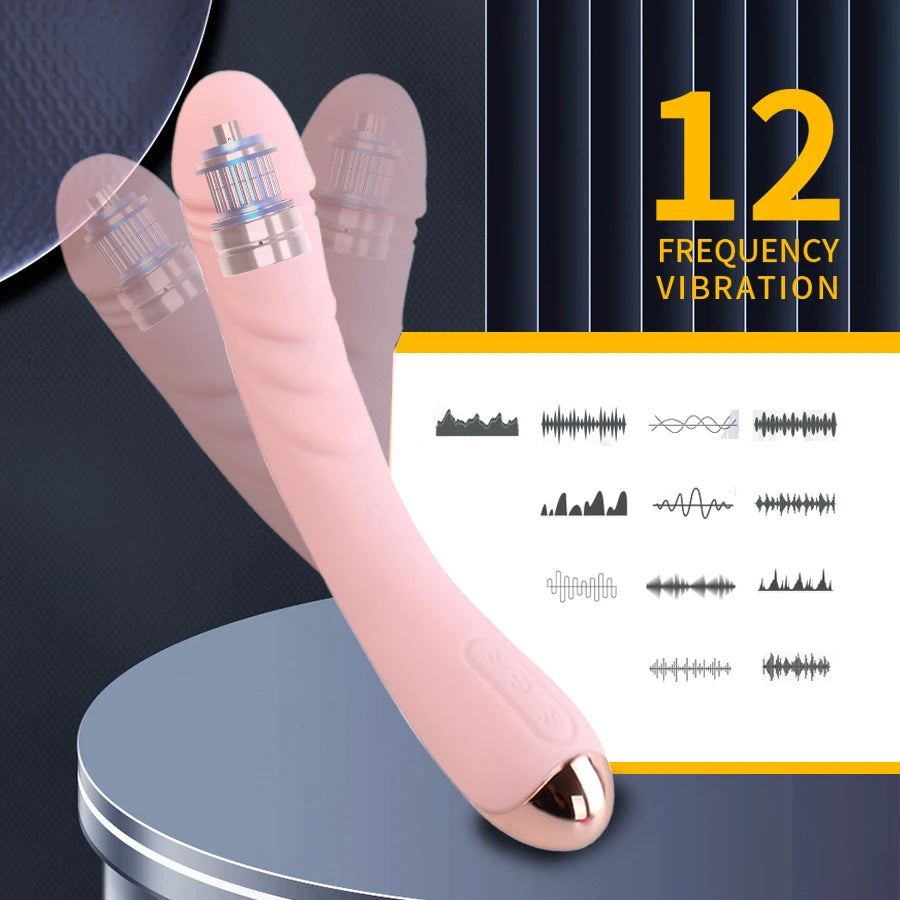 12 Modes Realistic Dildo Vibrator: Soft Vagina Clitoral Stimulator