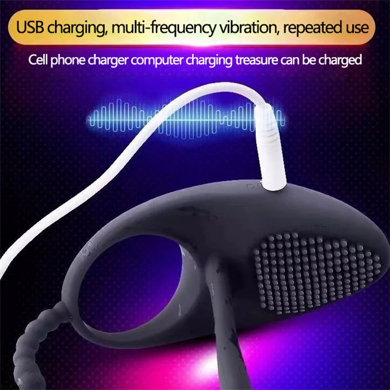 Vibrating Penis Ring Couple Vibrator Clit Sucker Stimulator 7 Modes G-spot Massage Cock Ring Sex Toy for Man