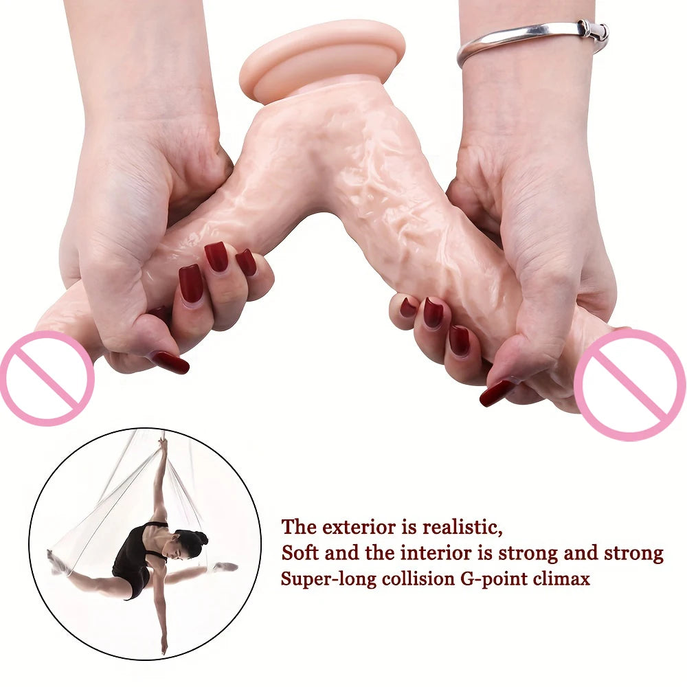 Realistic Double Dildo: Suction Cup Pleasure for Couples