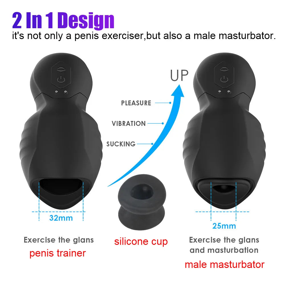 125mm Auto Glans Sucking Vibrator - Pleasurable Male Masturbator