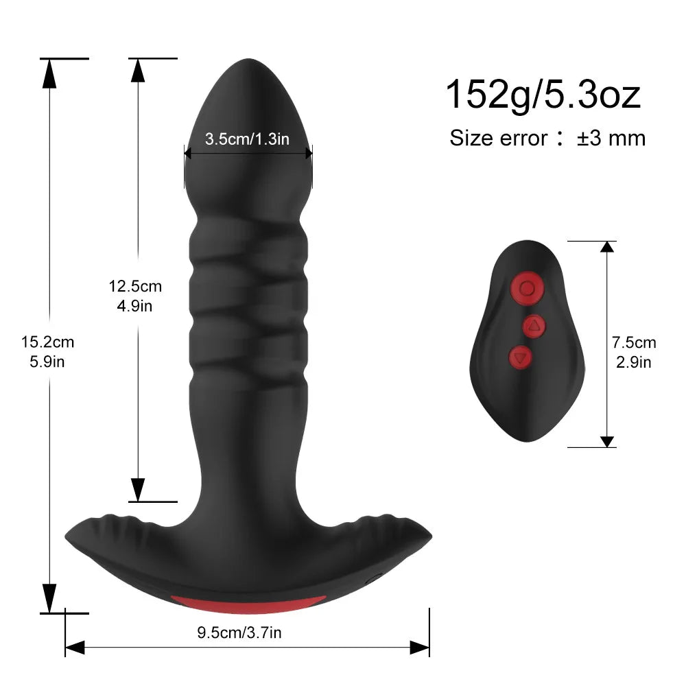 Telescopic Anal Vibrator for Men: APP Remote, Bluetooth Prostate Massager, Dildo Vibrator Buttplug - 6 Beads Silicone Anal Butt Plugs: Ball Ass Massage, Long Dilator - Adult Sexual Toys for Gay Men and Women