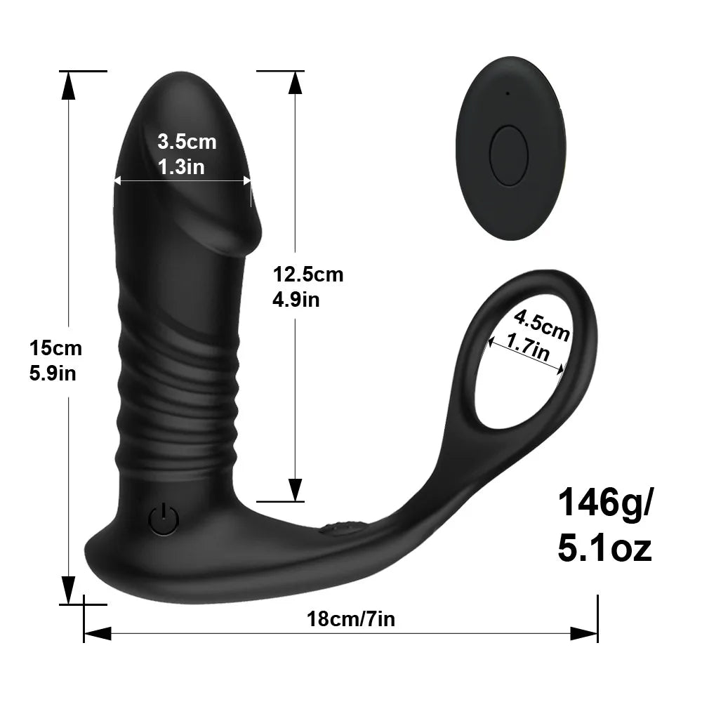 Telescopic Anal Vibrators: Wireless Prostate Stimulator for Men, Butt Plug for Women, Dildo Toys, Male Masturbator