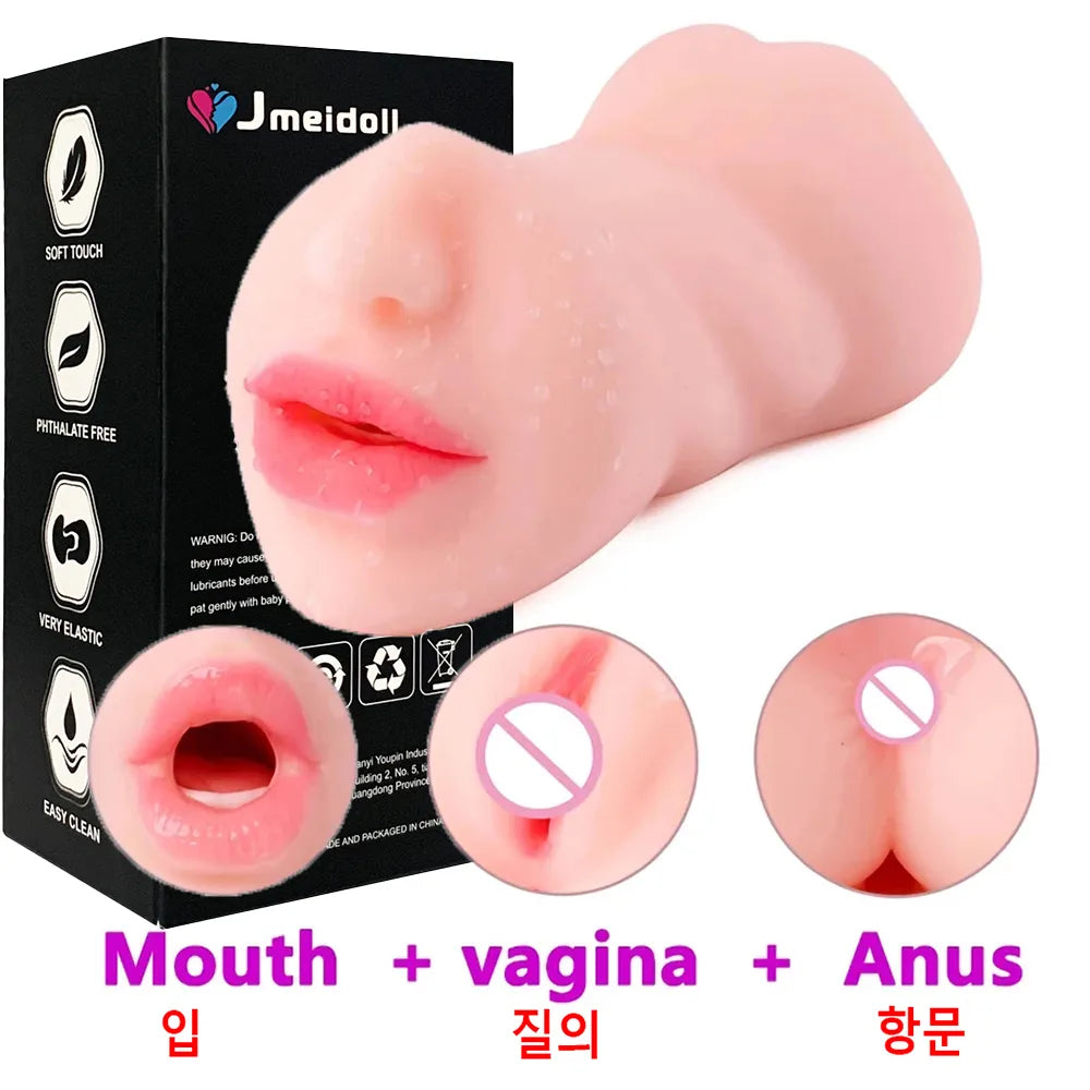 Adults 18+ Male Masturbators - Anal Vagina Pussy Silicone - Sucking Machine Sex Toys for Men