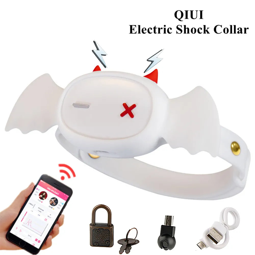 Wireless Remote Shock Collar: BDSM Neck Restraint for Couples