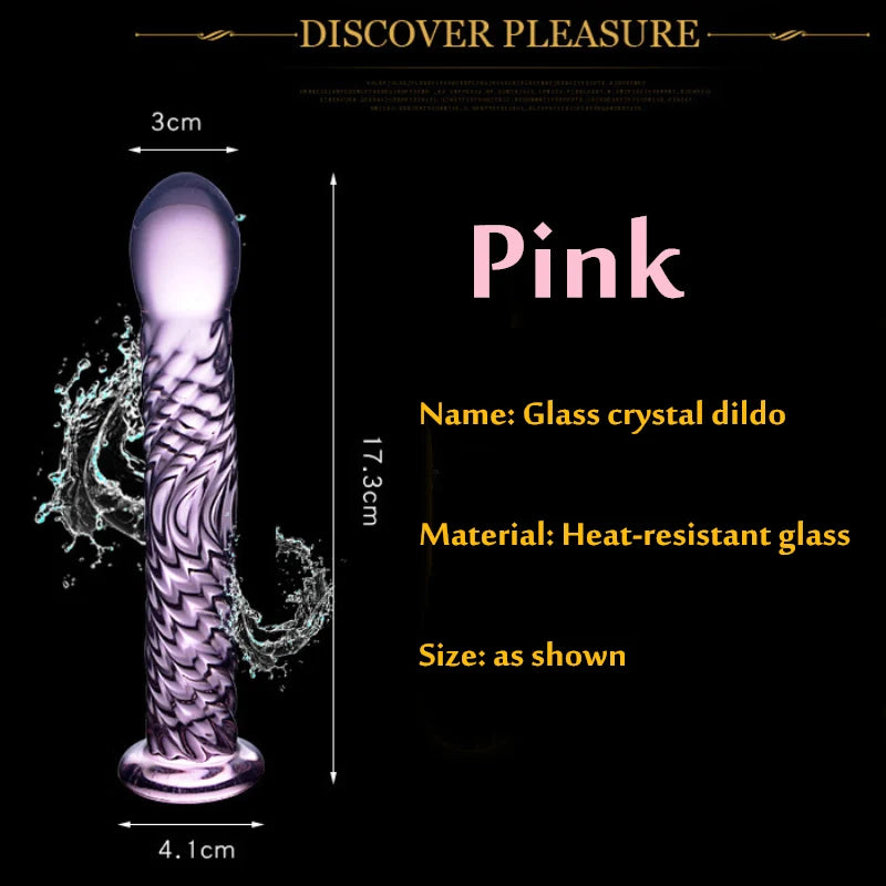 17cm Realistic Glass Crystal Dildo: Suction Cup Sex Toy for Women, Ideal for G-Spot Massage and Orgasm