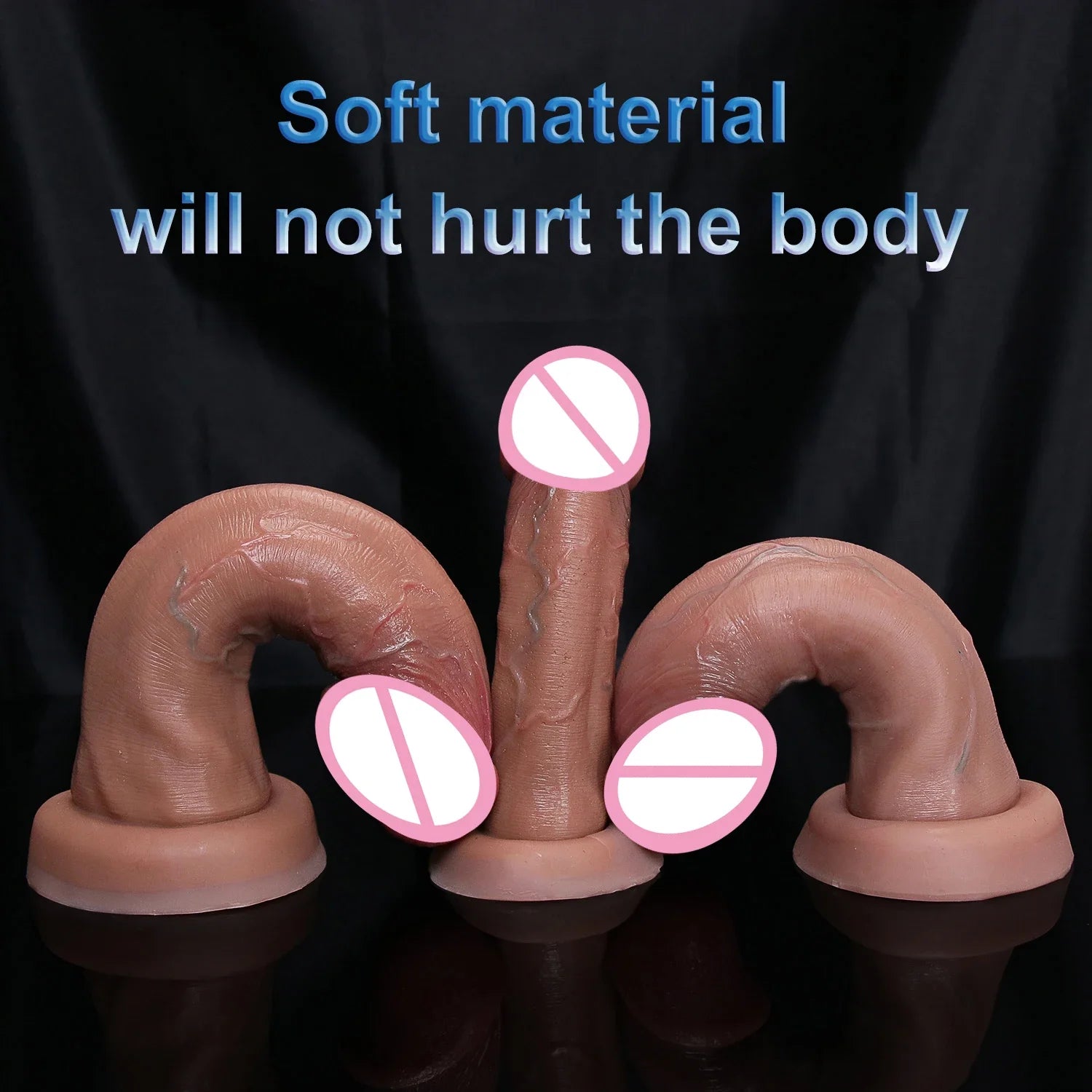 Flesh-Like Veined Dildo Anal Plug: Erotic Toy for Women and Men, Medical Silicone, Suction Cup Base