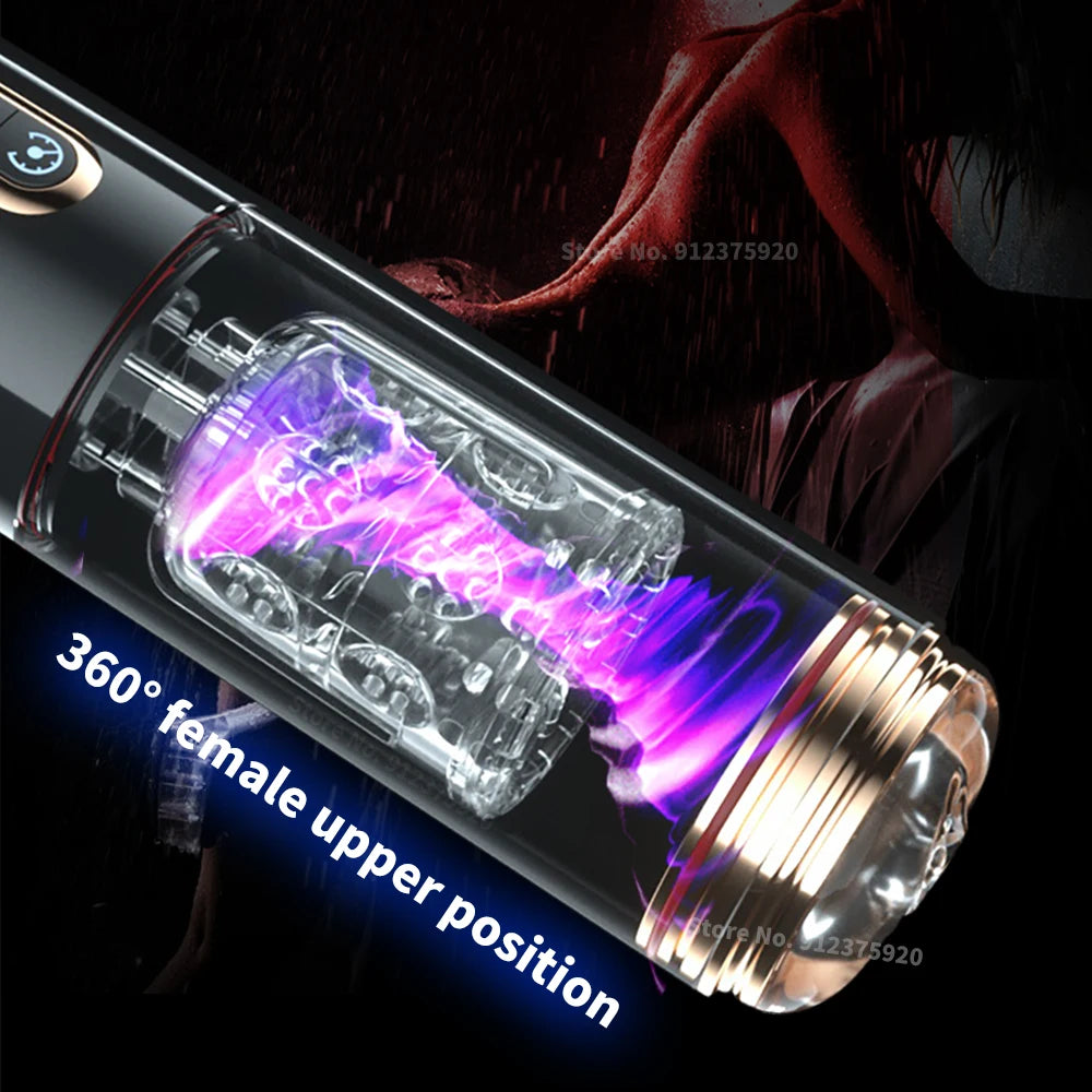 Auto Telescopic Rotation Sucking Masturbator Cup - Pocket Blowjob Sex Machine for Men