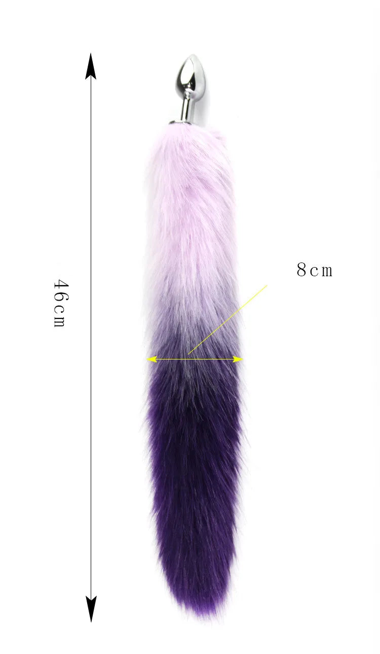 Purple Fox Tail Anal Plug: Sexy Masturbation Device for Adult Couples