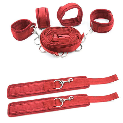 BDSM Bondage Slave Adult Erotic Sex Toys For Women Couples Games Nylon Handcuffs For Sex Ankle Cuffs Under Bed Sex Products