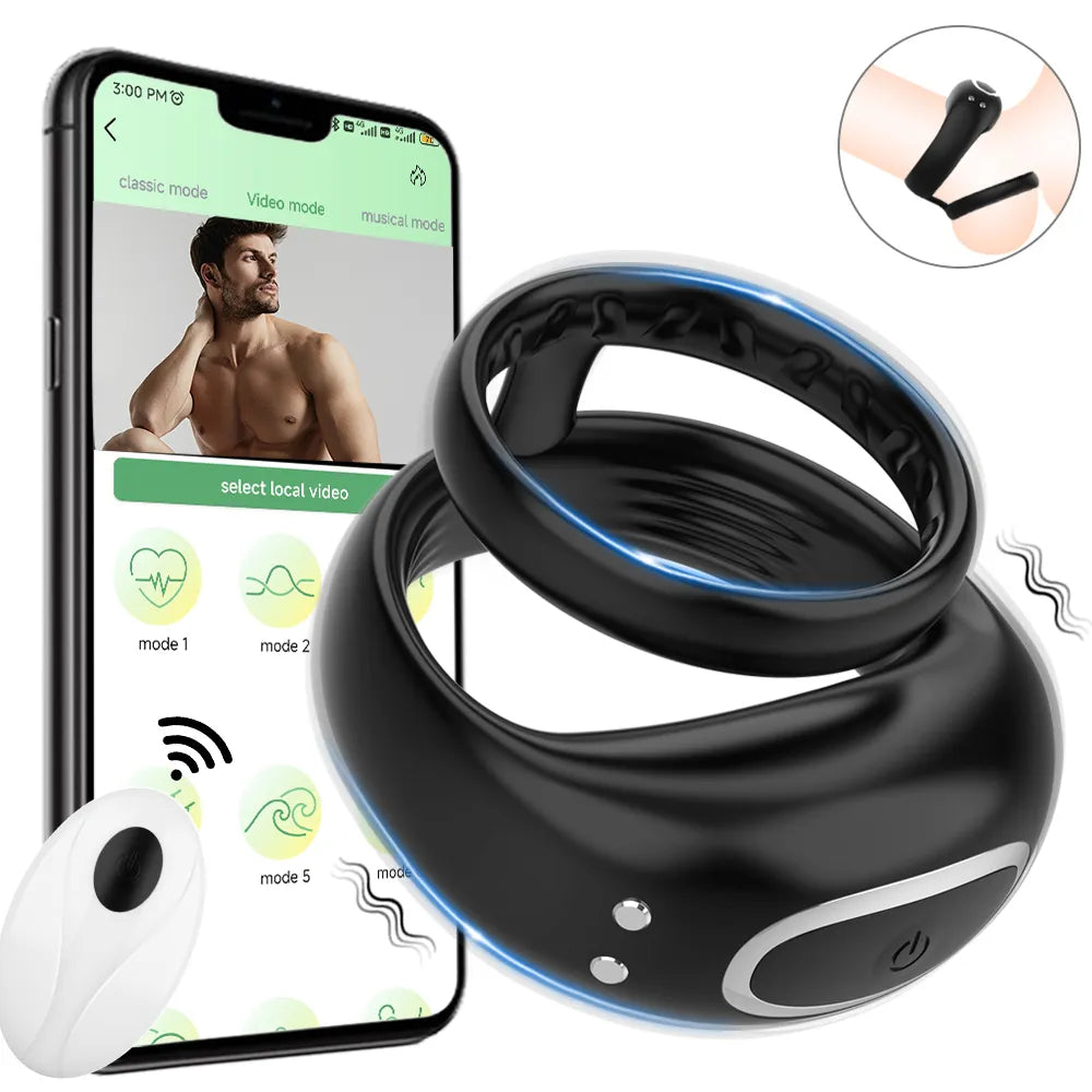 Wireless Remote Cock Ring Vibrator: Male Masturbator for Delayed Pleasure