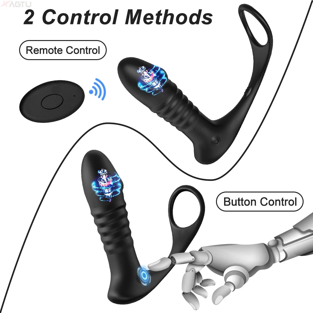 Remote-Controlled Telescopic Prostate Massager: Ultimate Pleasure for Men