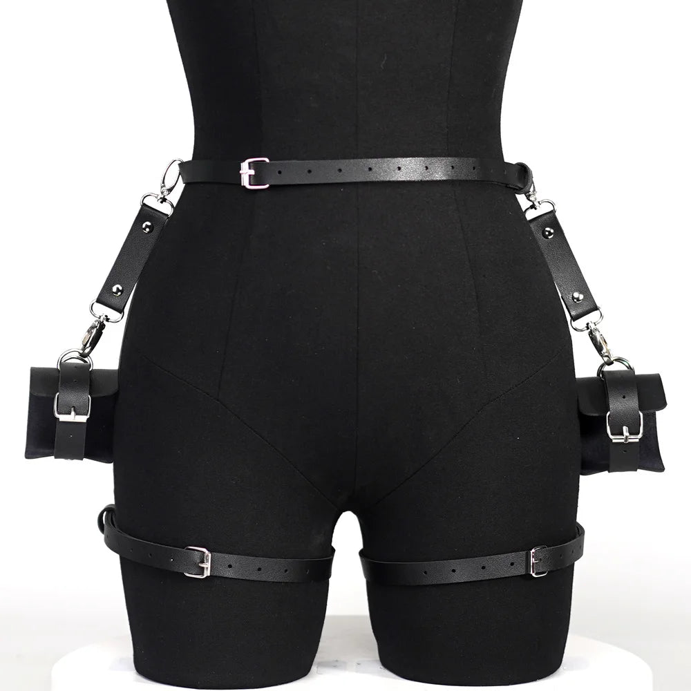 Sexy Leather Leg Harness: BDSM Bondage Lingerie for Women